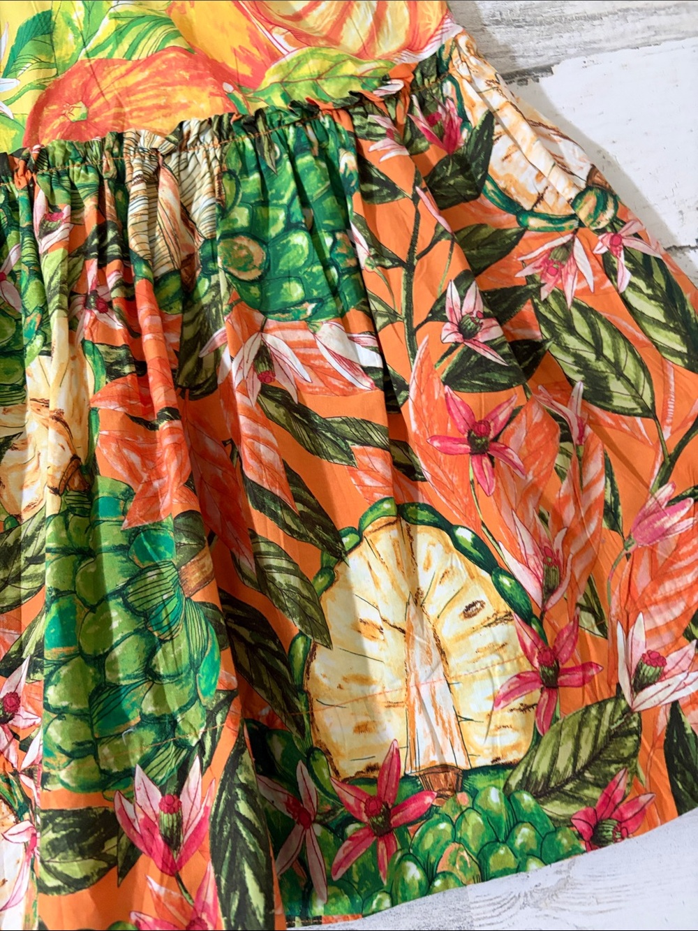 FARM Rio Caipirinha Mini Dress Tropical Fruit Flutter Sleeve Size Large - Picture 7 of 13